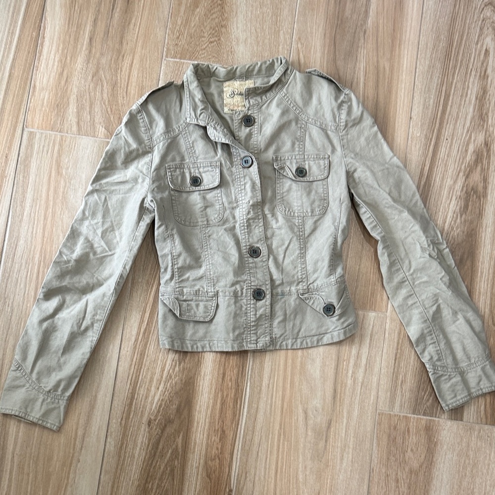 Casual Tan Utility Jacket for Women